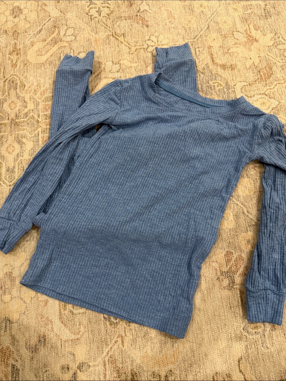 Little Sleepies Blue Ribbed Long Sleeve Tee